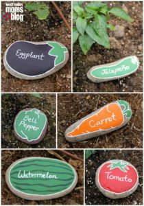 Painted River Rock Garden Markers
