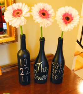 Chalkboard Painted Wine Bottles