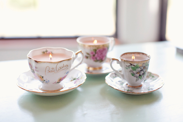 vintage teacup candles