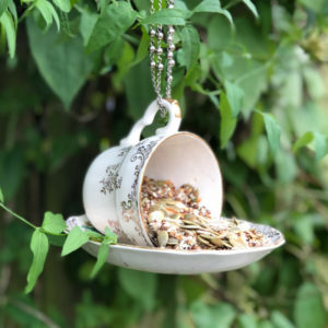 Hanging Teacup Bird Feeder
