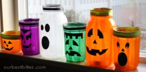 Mason jars Halloween Characters