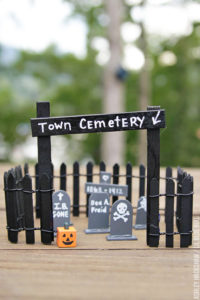 popsicle stick tombstones and cemetery