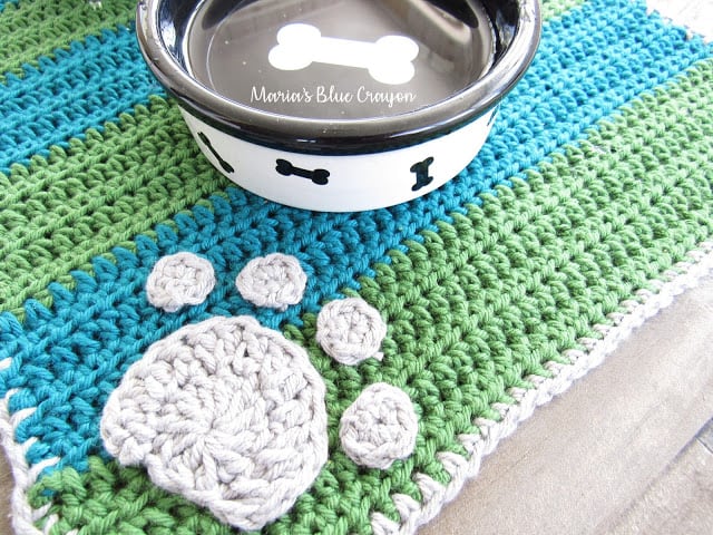 Crochet Dog Bowl Mat