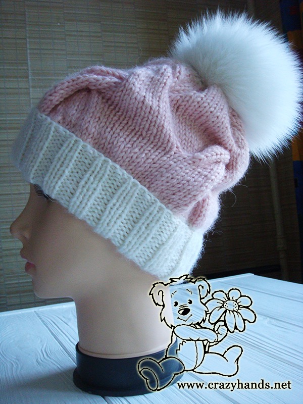 Pink Marshmallow Cable Knit Hat Pattern