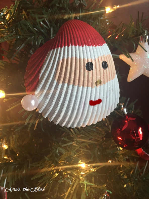 Santa Shell Ornament