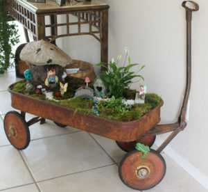 Fairy Garden in a Wagon