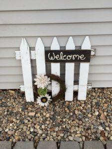 Welcome Sign From a Piece of Old Picket Fence