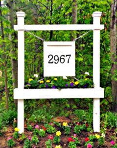 House Number Sign With Planter Box