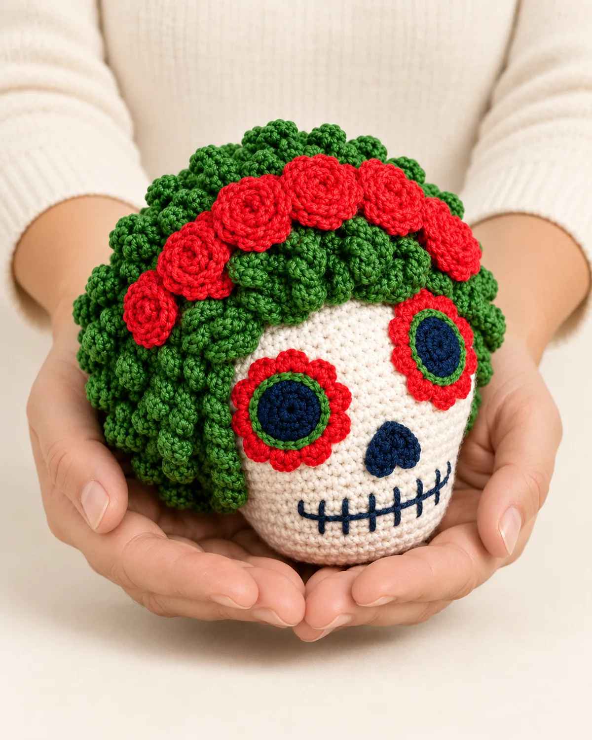 La Catrina Skull, side three-quarter view in use