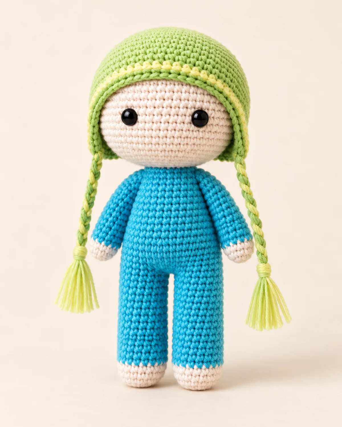 Yoyo Doll, finished product on a warm off-white background