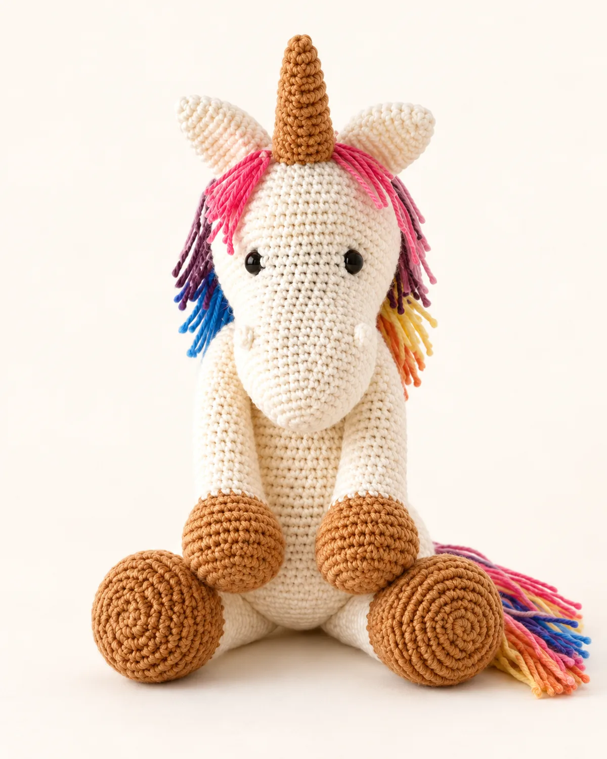 Unicorn, finished product on a warm off-white background