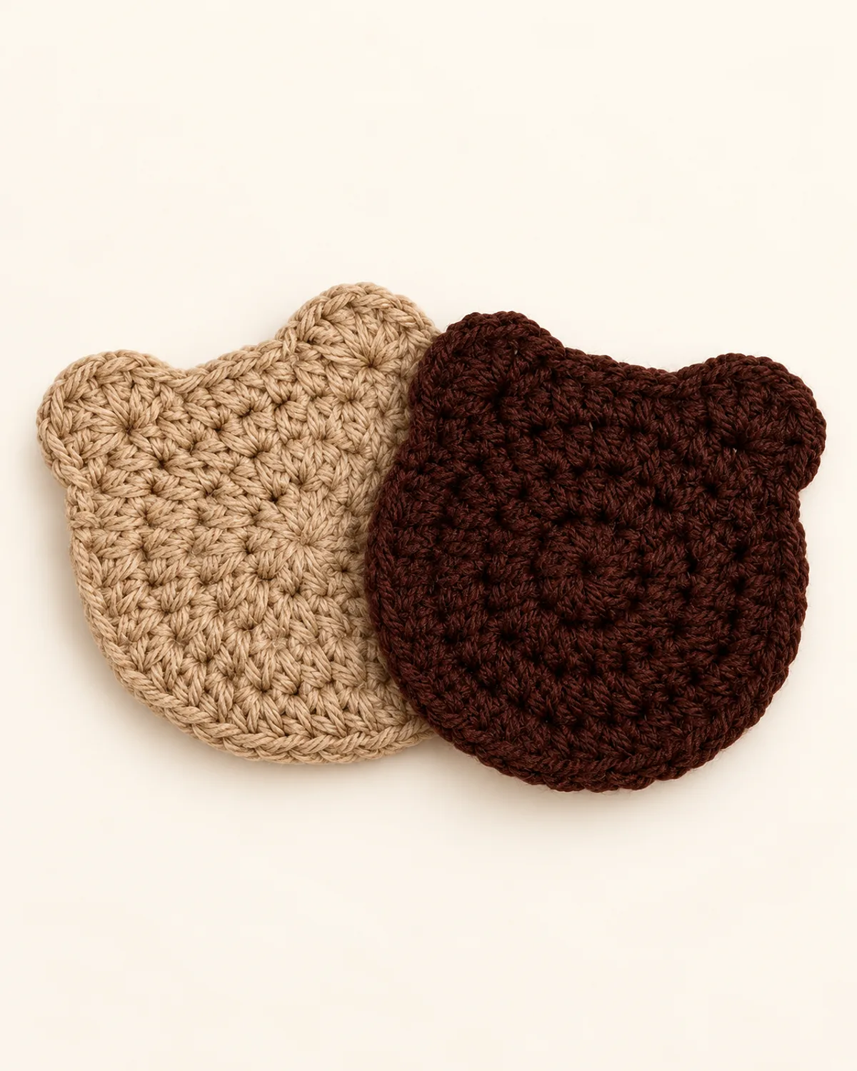 Bear Coasters, finished product on a warm off-white background
