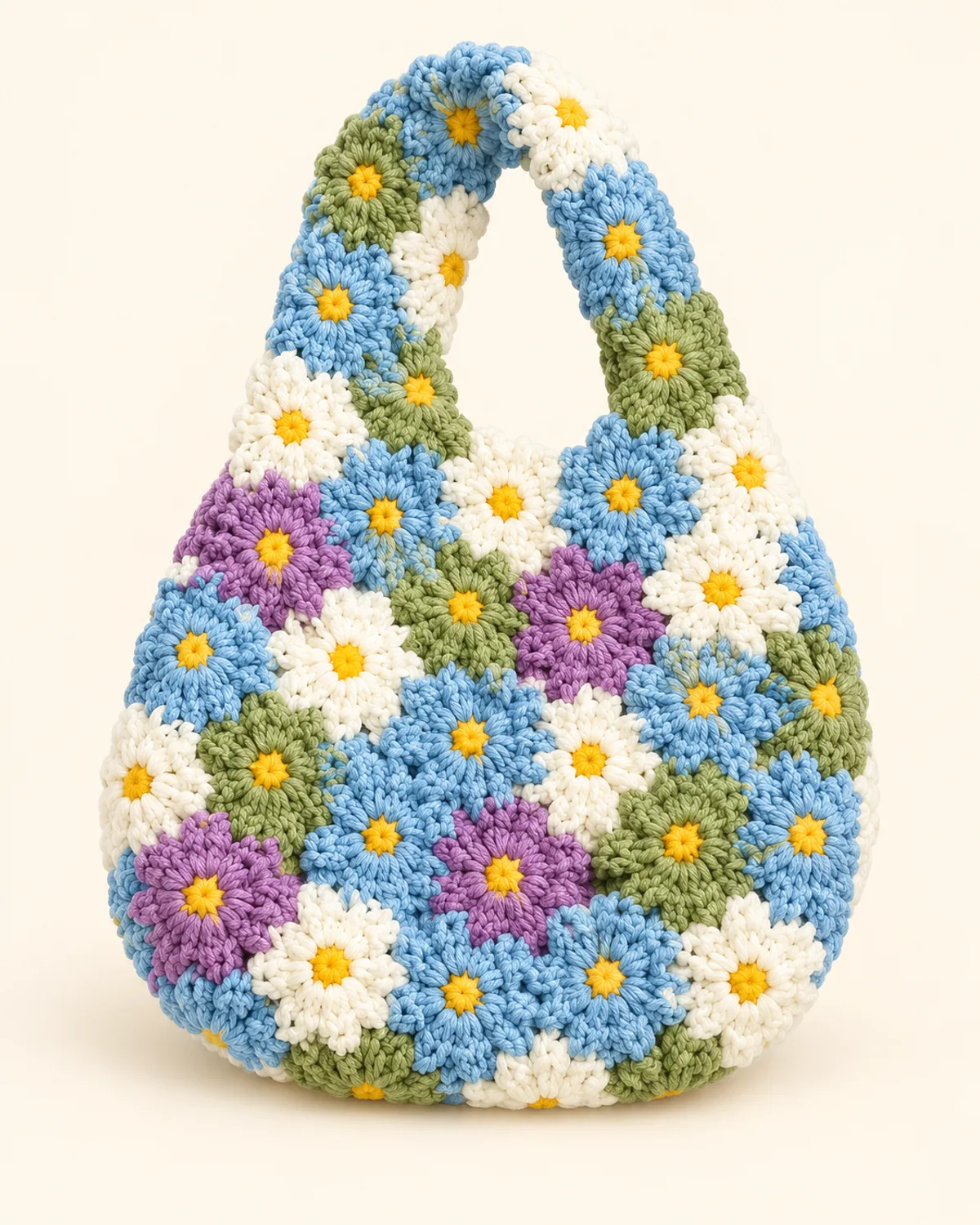 Flower Bag, finished product on a warm off-white background