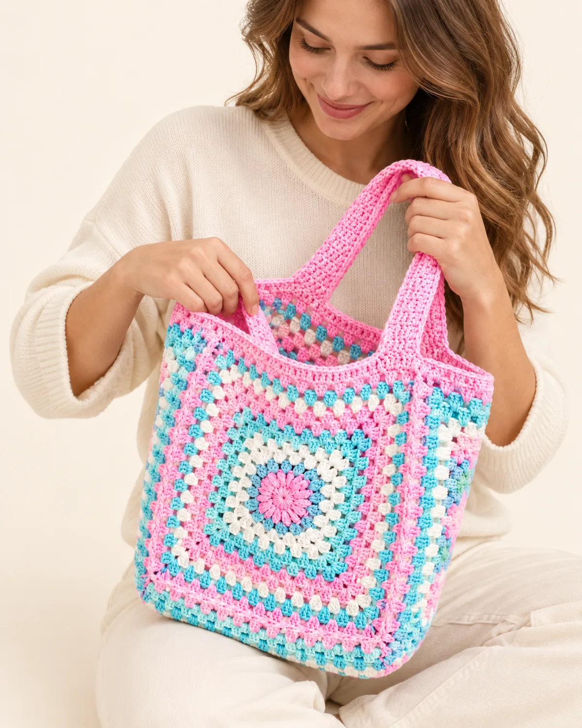 Granny Square Bag, alternate view in use