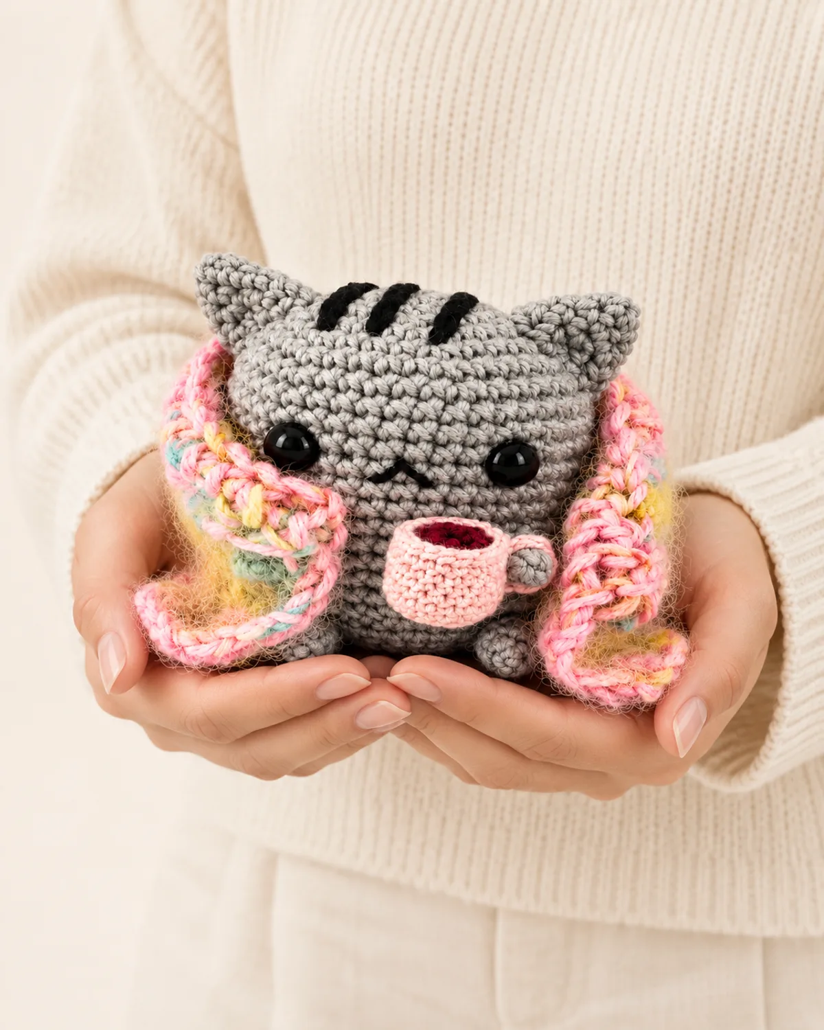 Kitten with Blanket, front three-quarter view in use