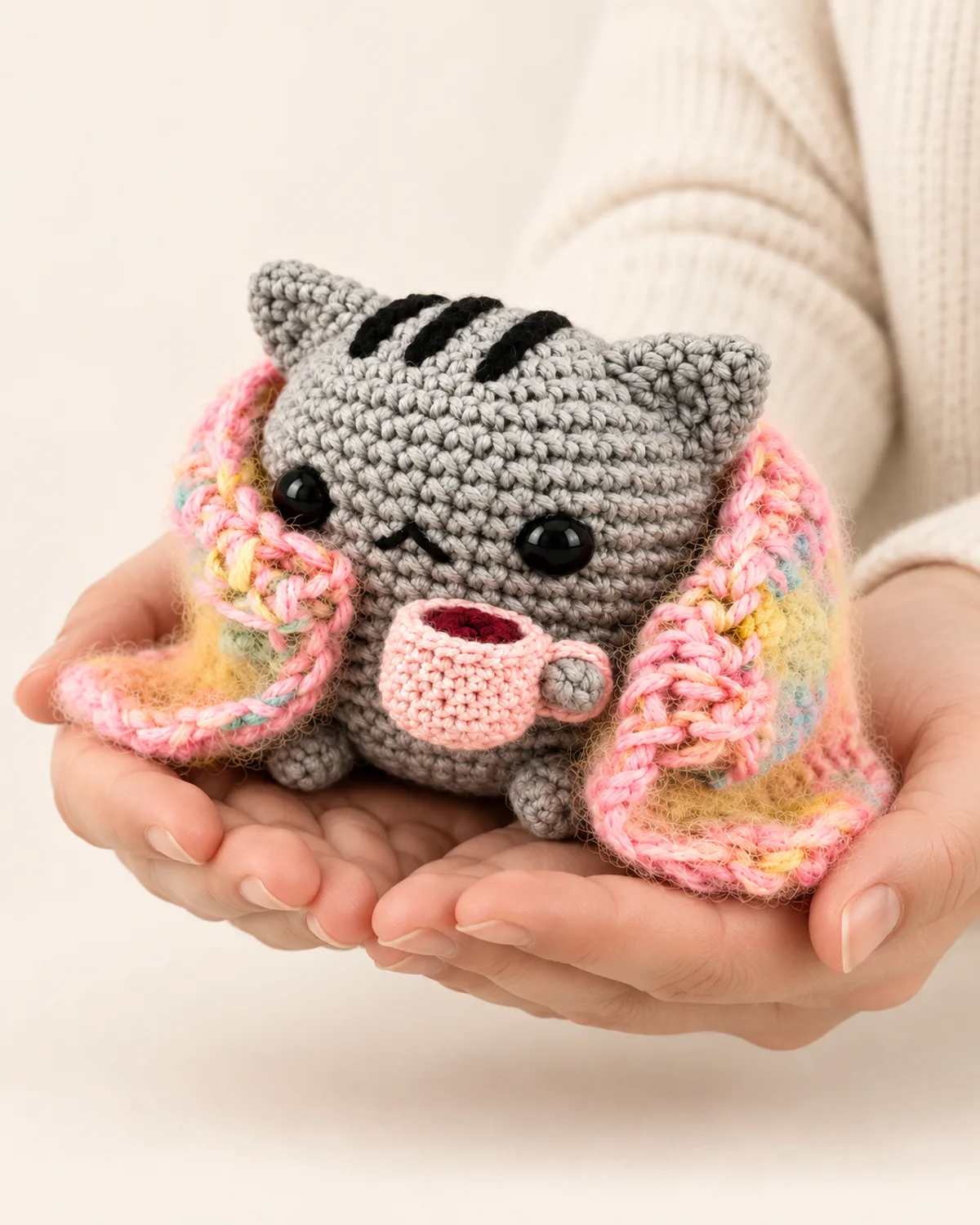 Kitten with Blanket, side three-quarter view in use