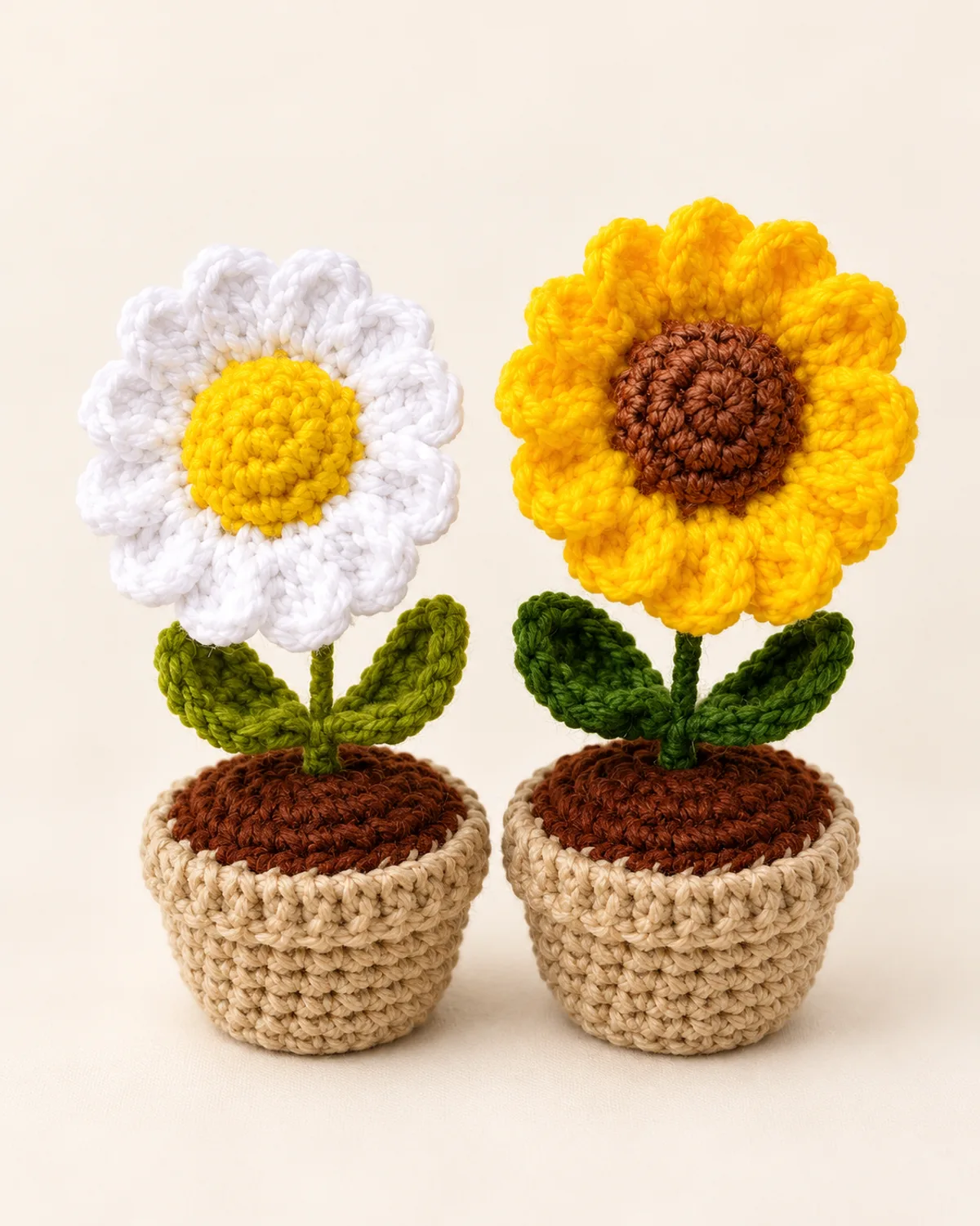 Mini Flower Pot, finished product on a warm off-white background