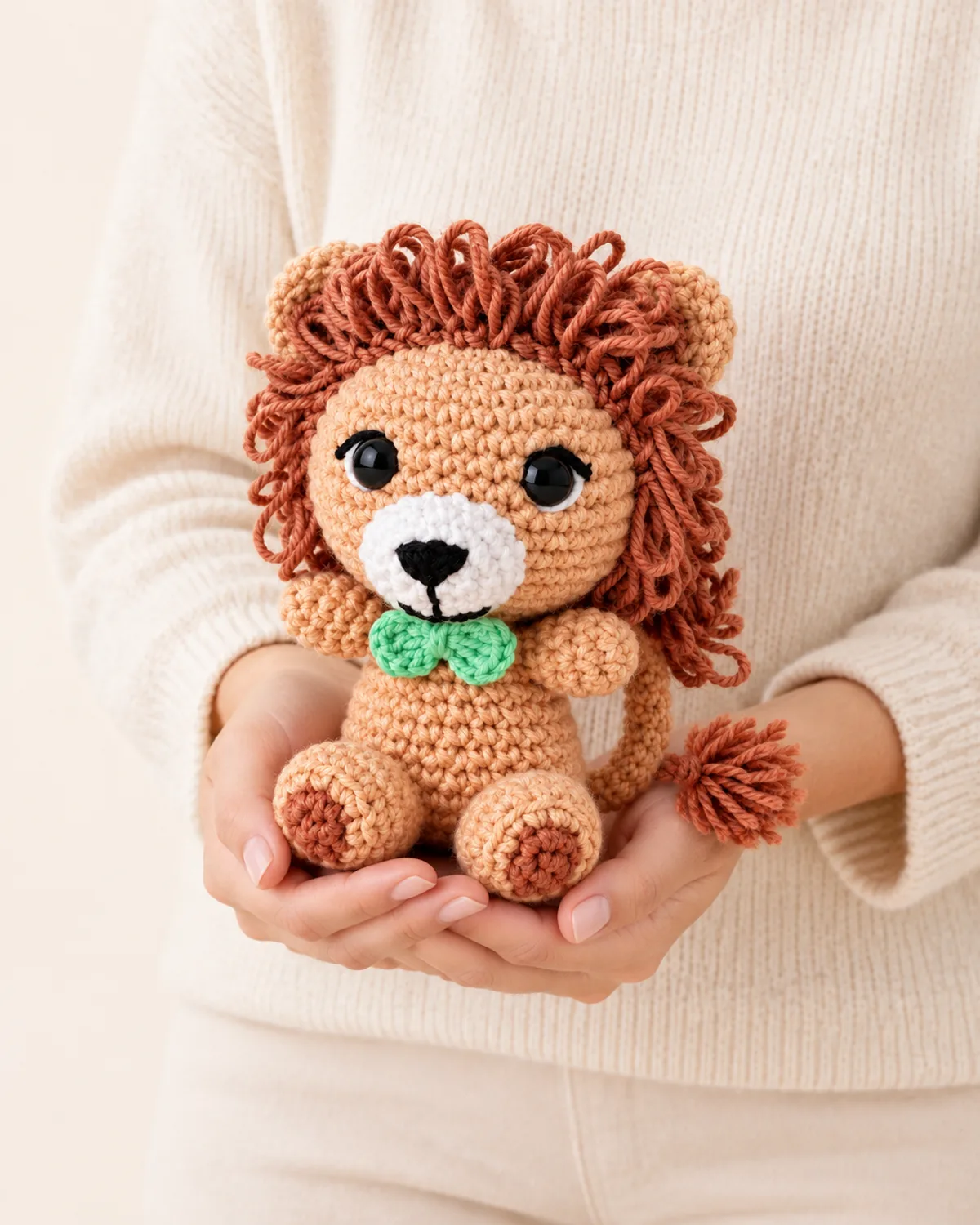 Lion with Bow Tie, front three-quarter view in use