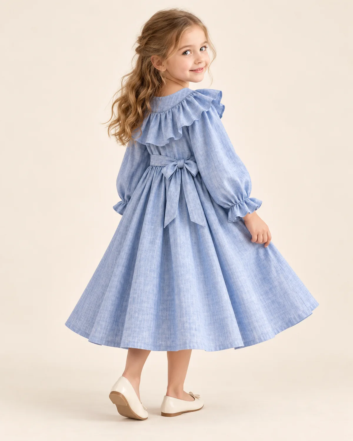 Girls Flounce Dress, alternate view in use