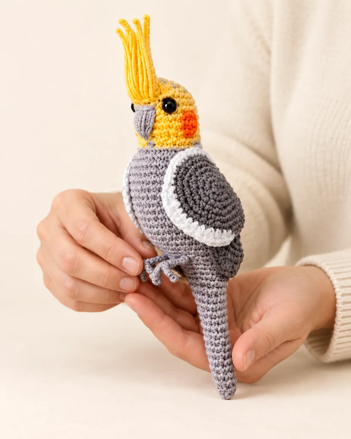 Cockatiel, alternate view in use