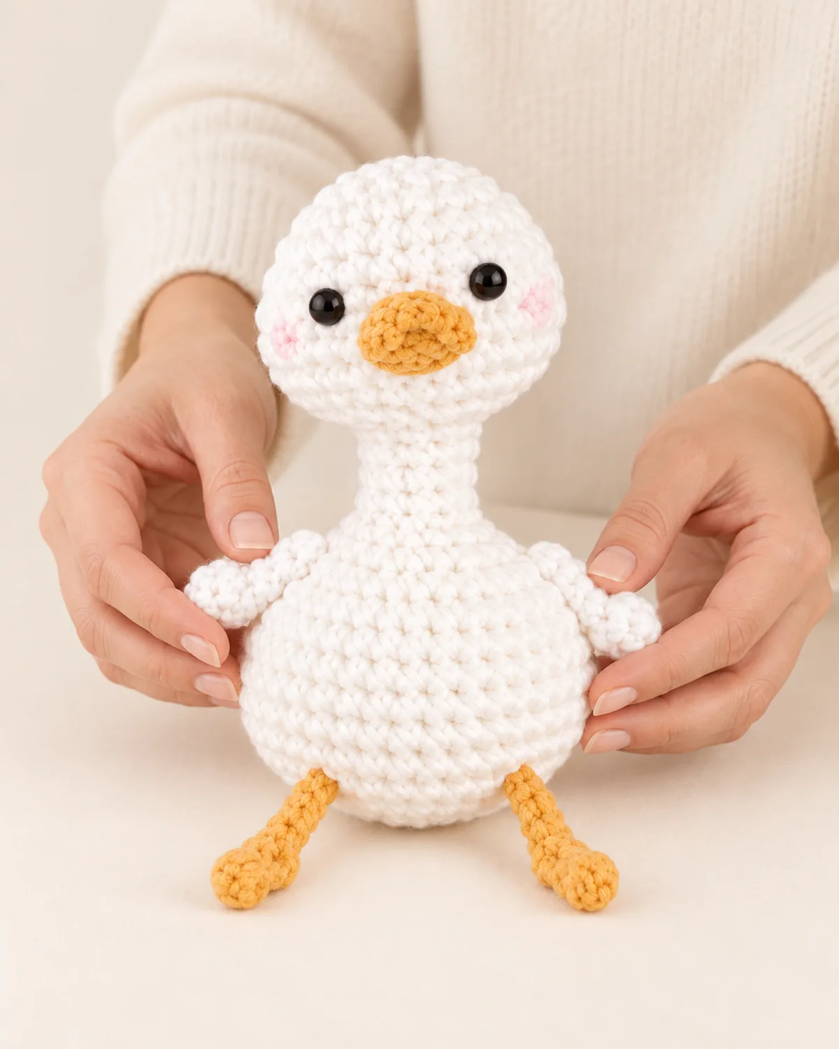 Duck Amigurumi, alternate view in use