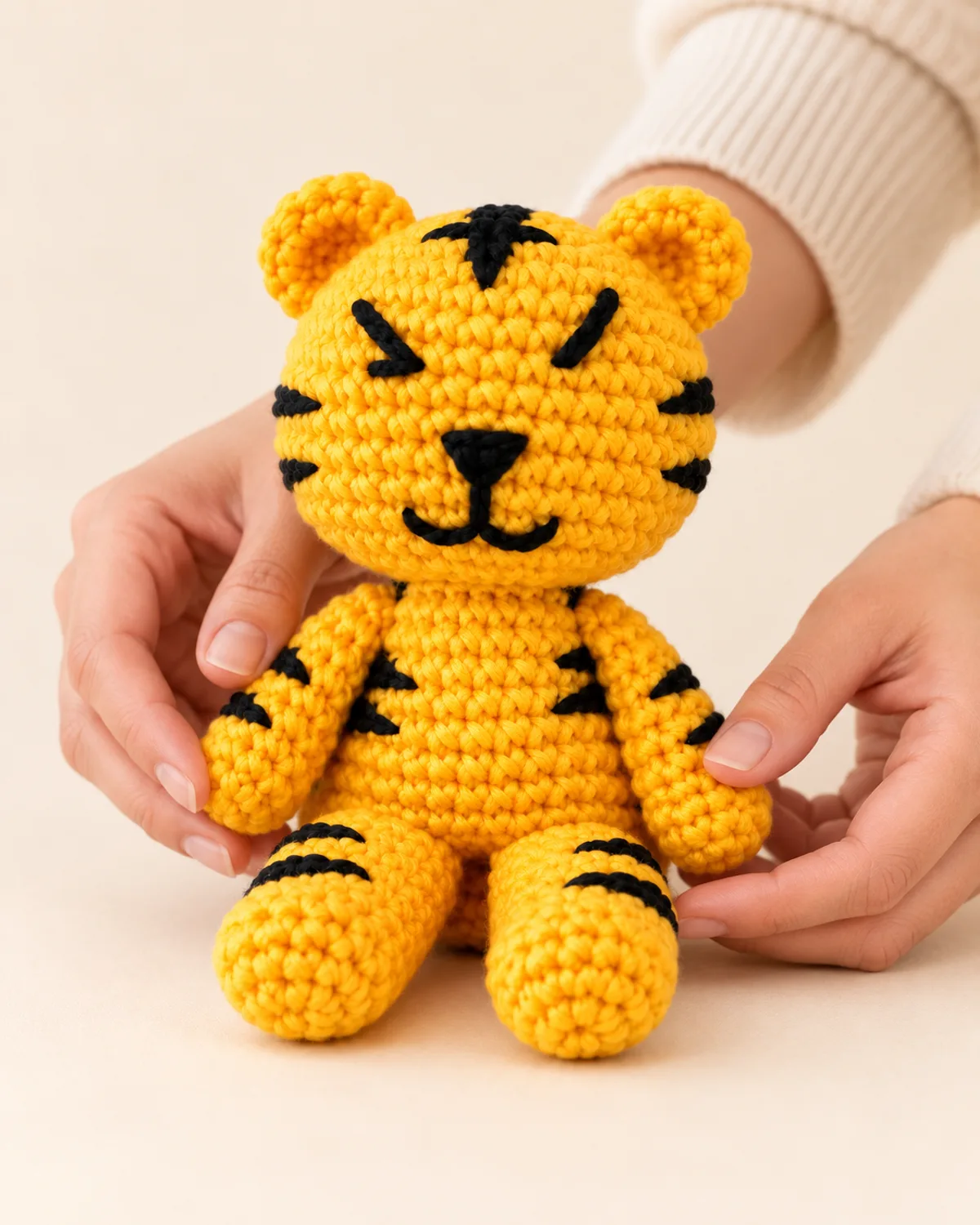 Tiger Amigurumi, alternate view in use