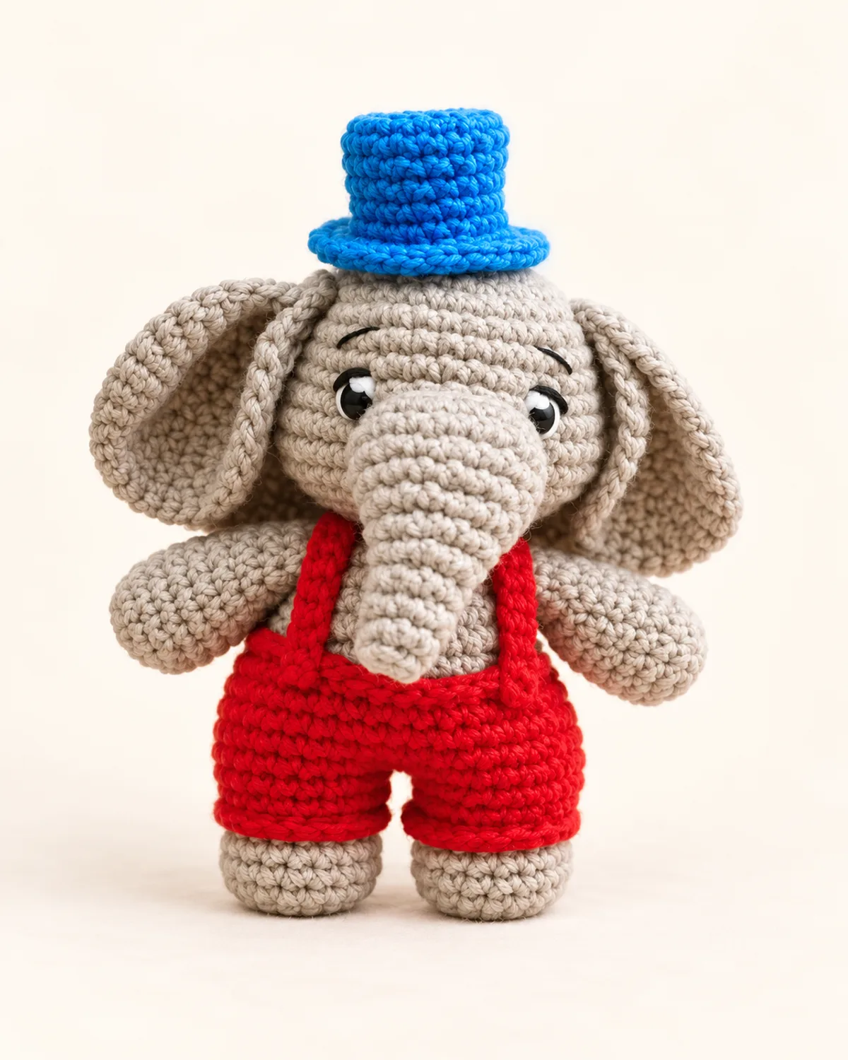 Circus Elephant, finished product on a warm off-white background