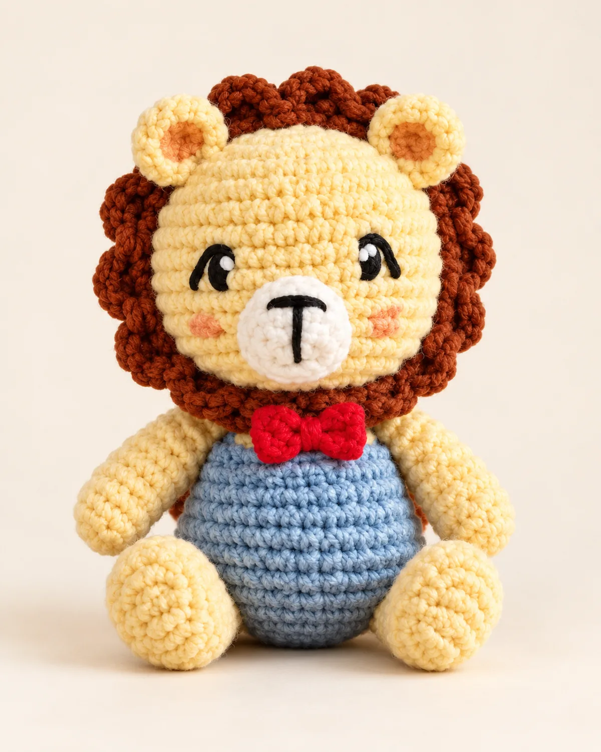 Circus Lion, finished product on a warm off-white background