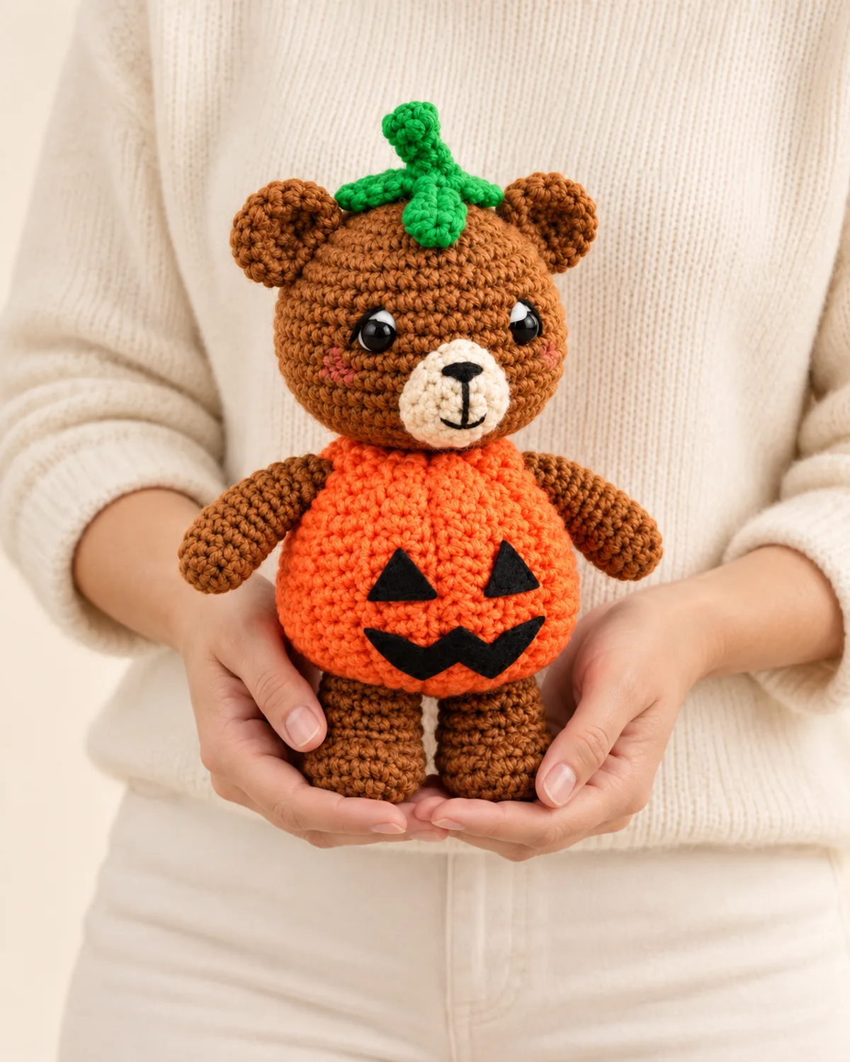 Bear in Pumpkin Costume, front three-quarter view in use