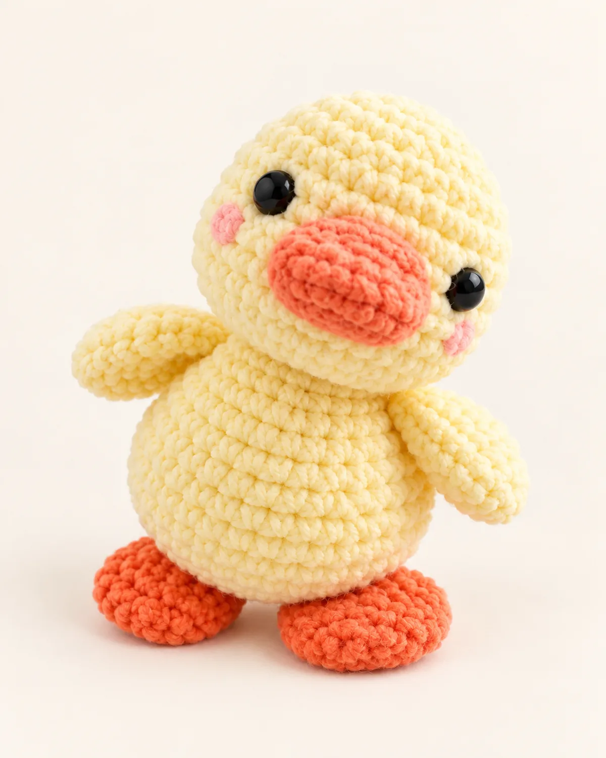 Kawaii Duck, finished product on a warm off-white background