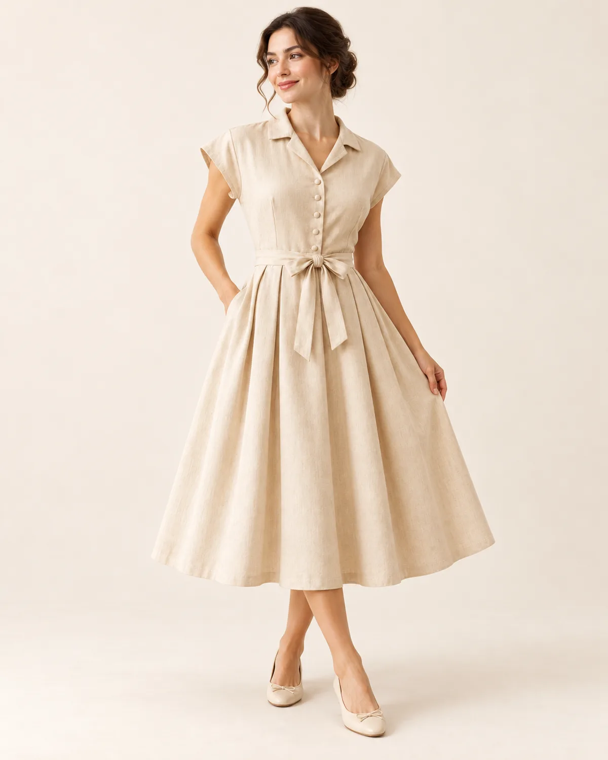French Sleeve Dress, front three-quarter view in use