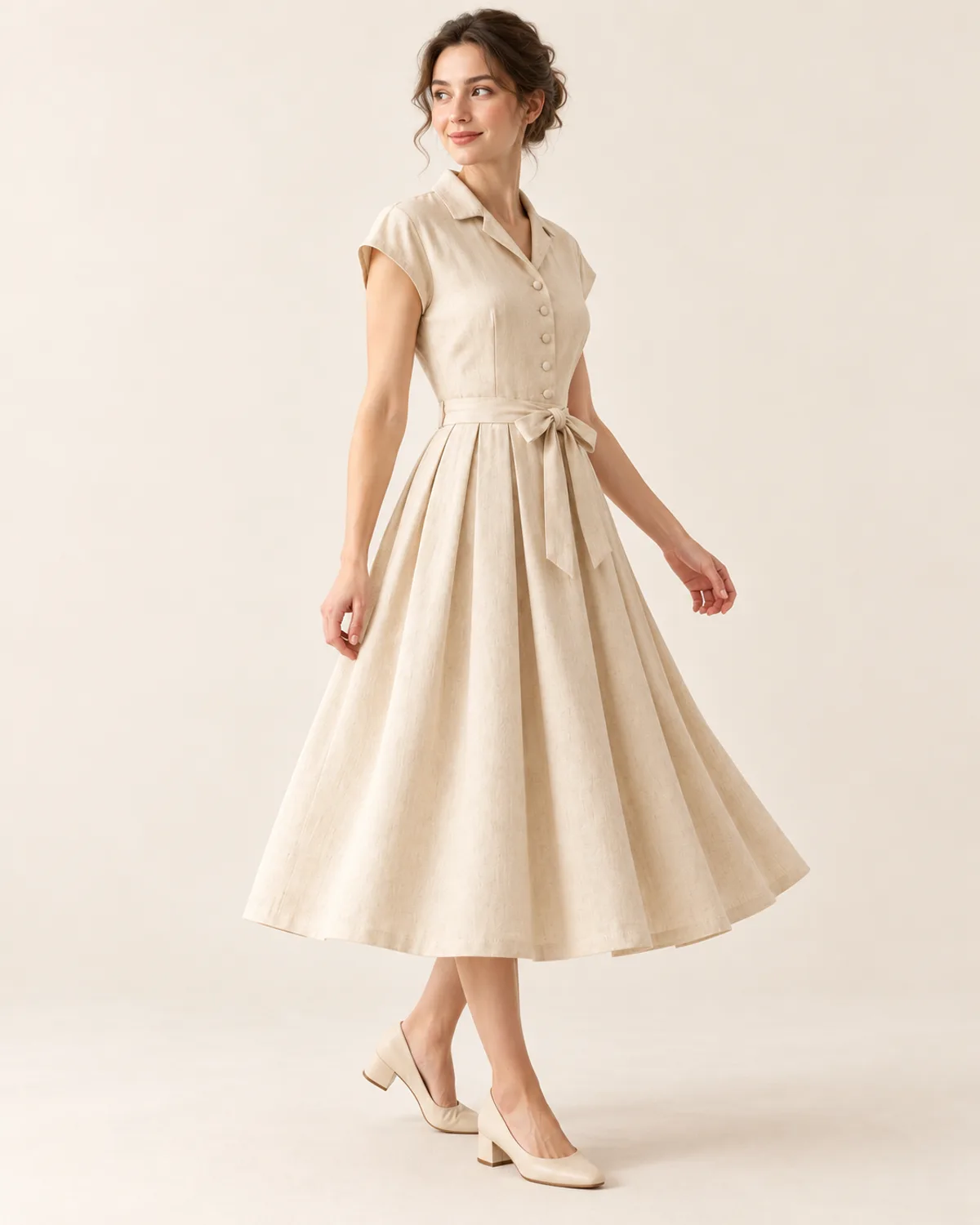 French Sleeve Dress, side three-quarter view in use