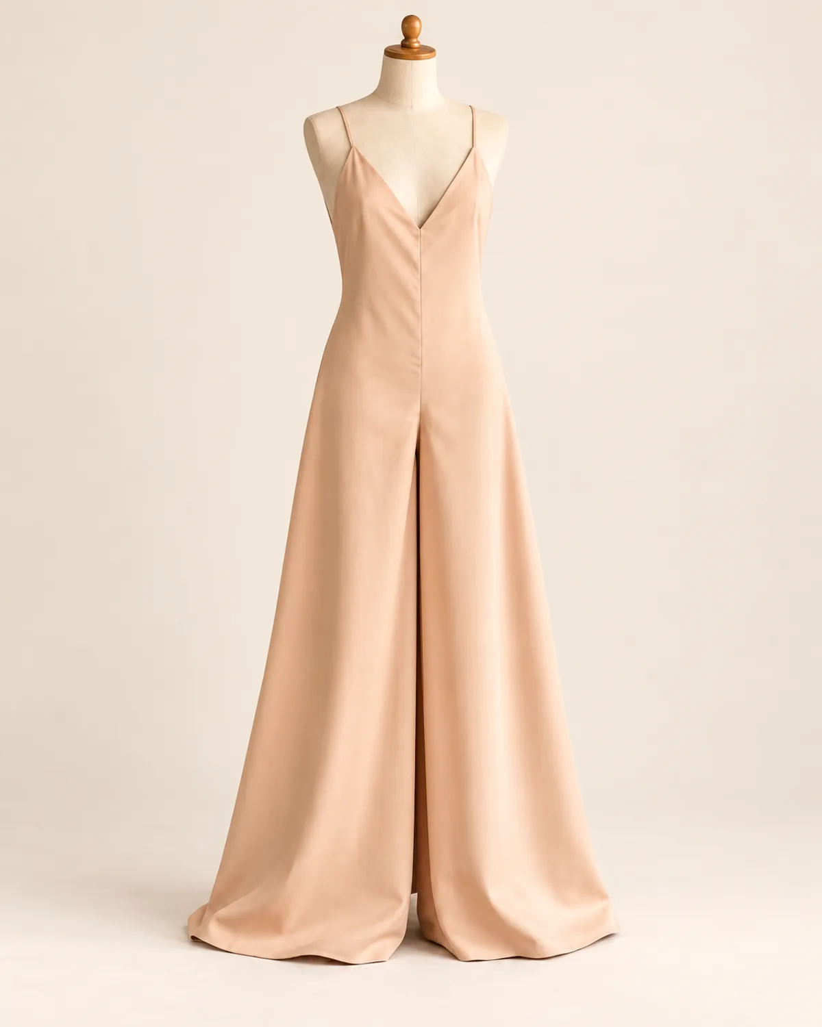 Palazzo Jumpsuit, finished product on a warm off-white background