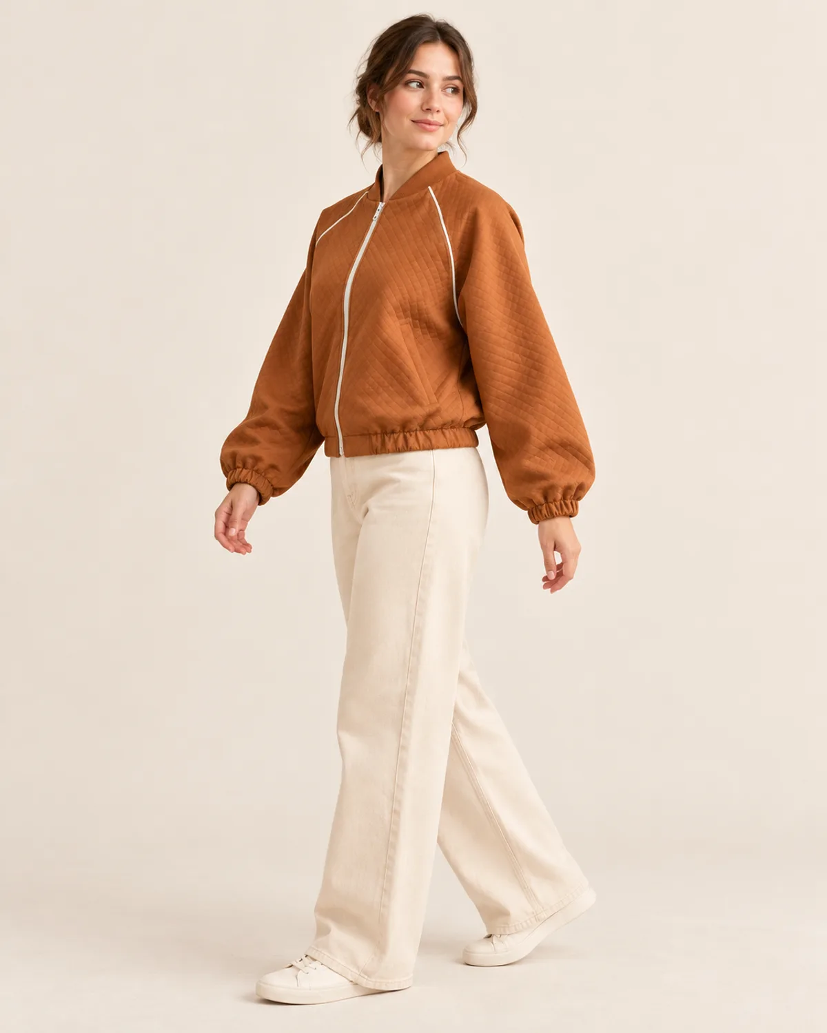 Raglan Bomber Jacket, side three-quarter view in use