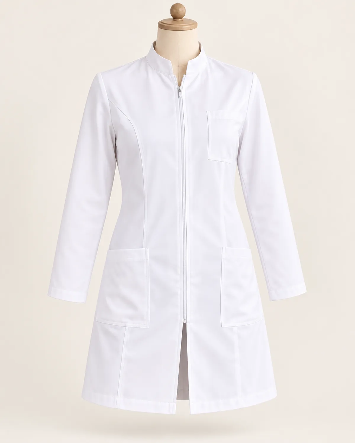 Lab Coat, finished product on a warm off-white background