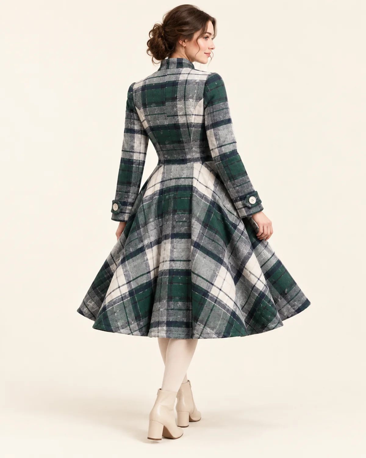Skirted Coat, alternate view in use