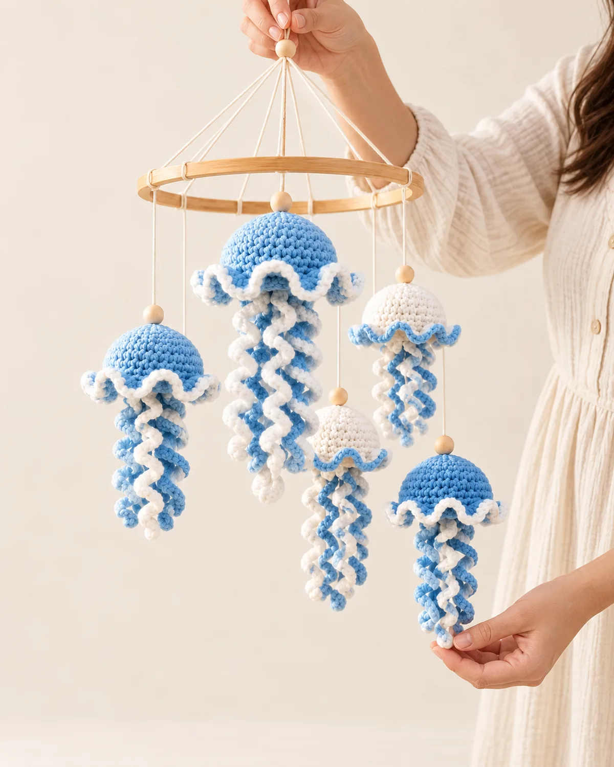 Spiral Jellyfish Hanging Mobile, alternate view in use