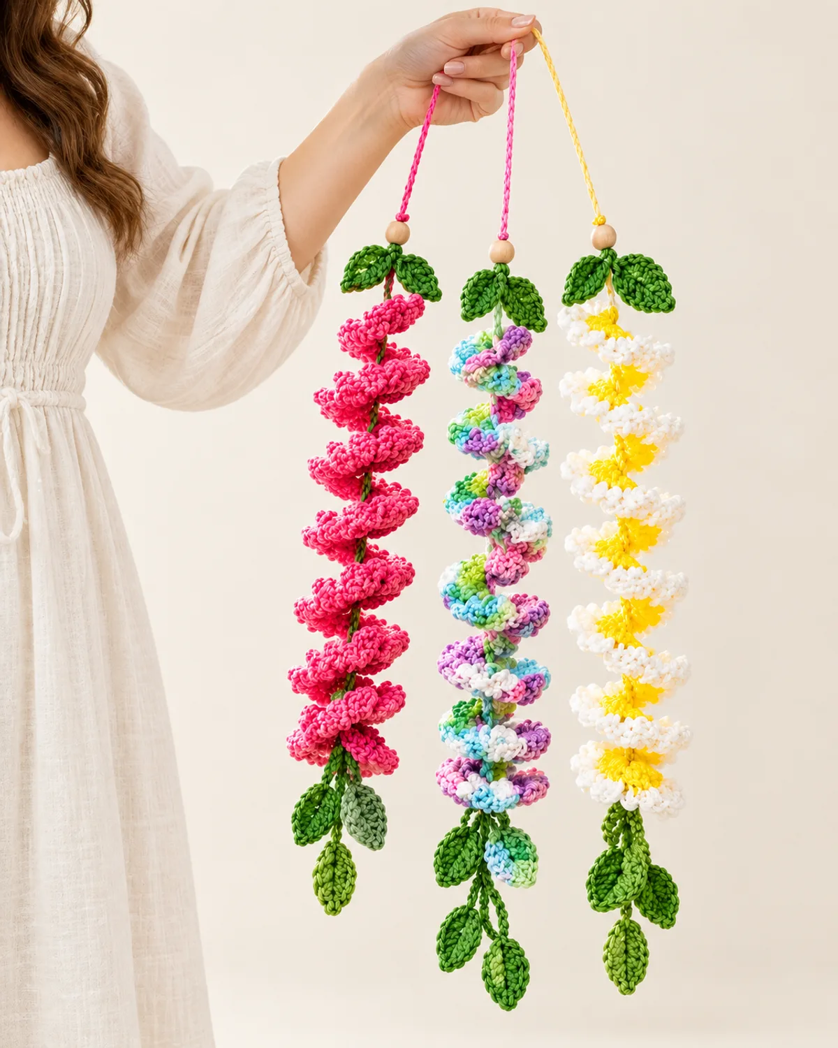 Blooming Petal Spiral Wind Spinner, front three-quarter view in use