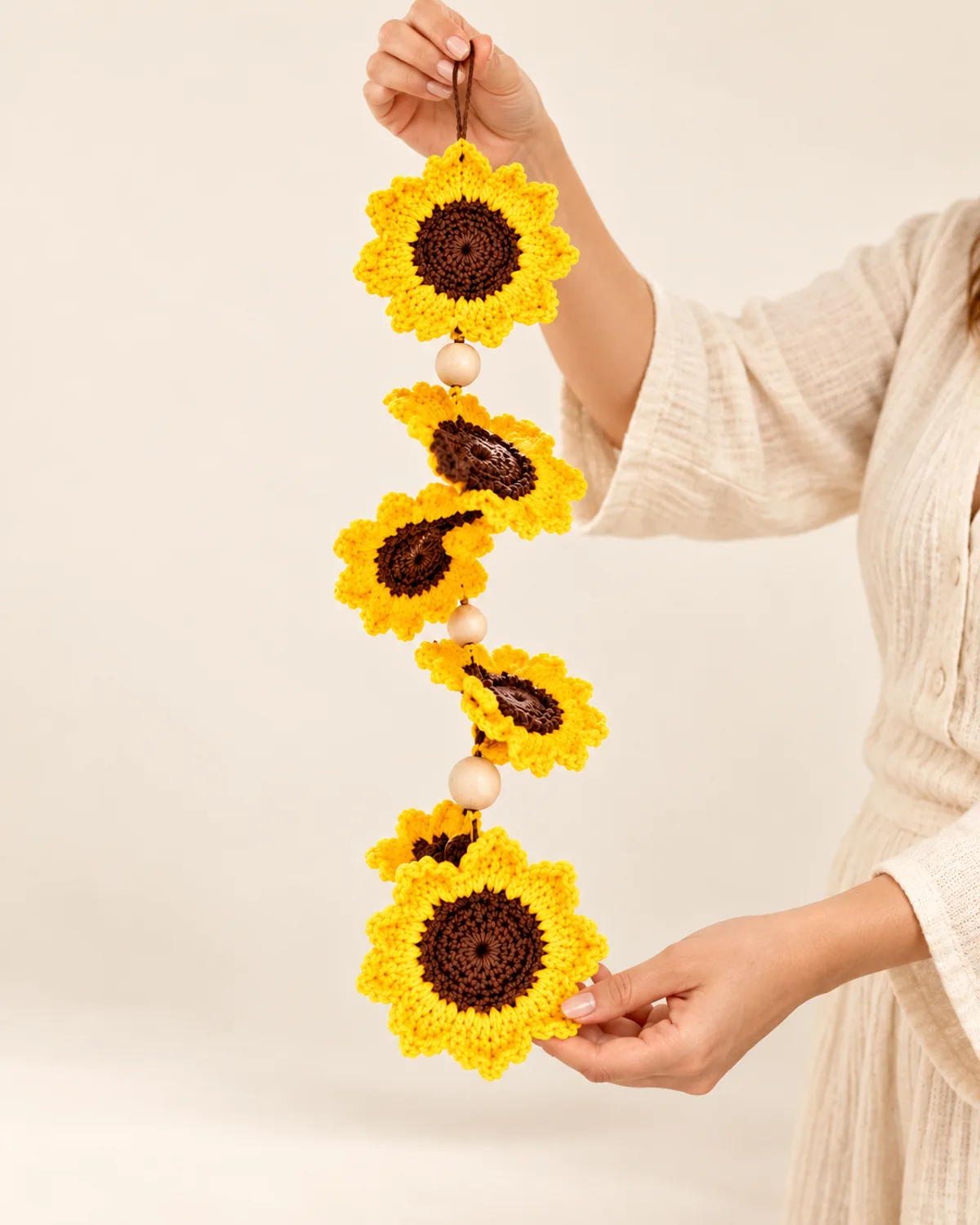 Sunflower Spiral Wind Spinner, alternate view in use