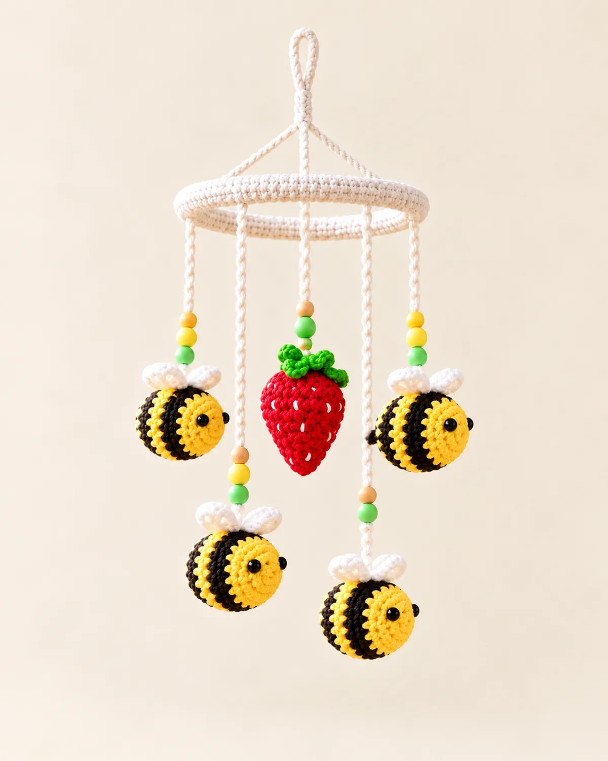 Honeybee Garden Hanging Mobile, crochet pattern