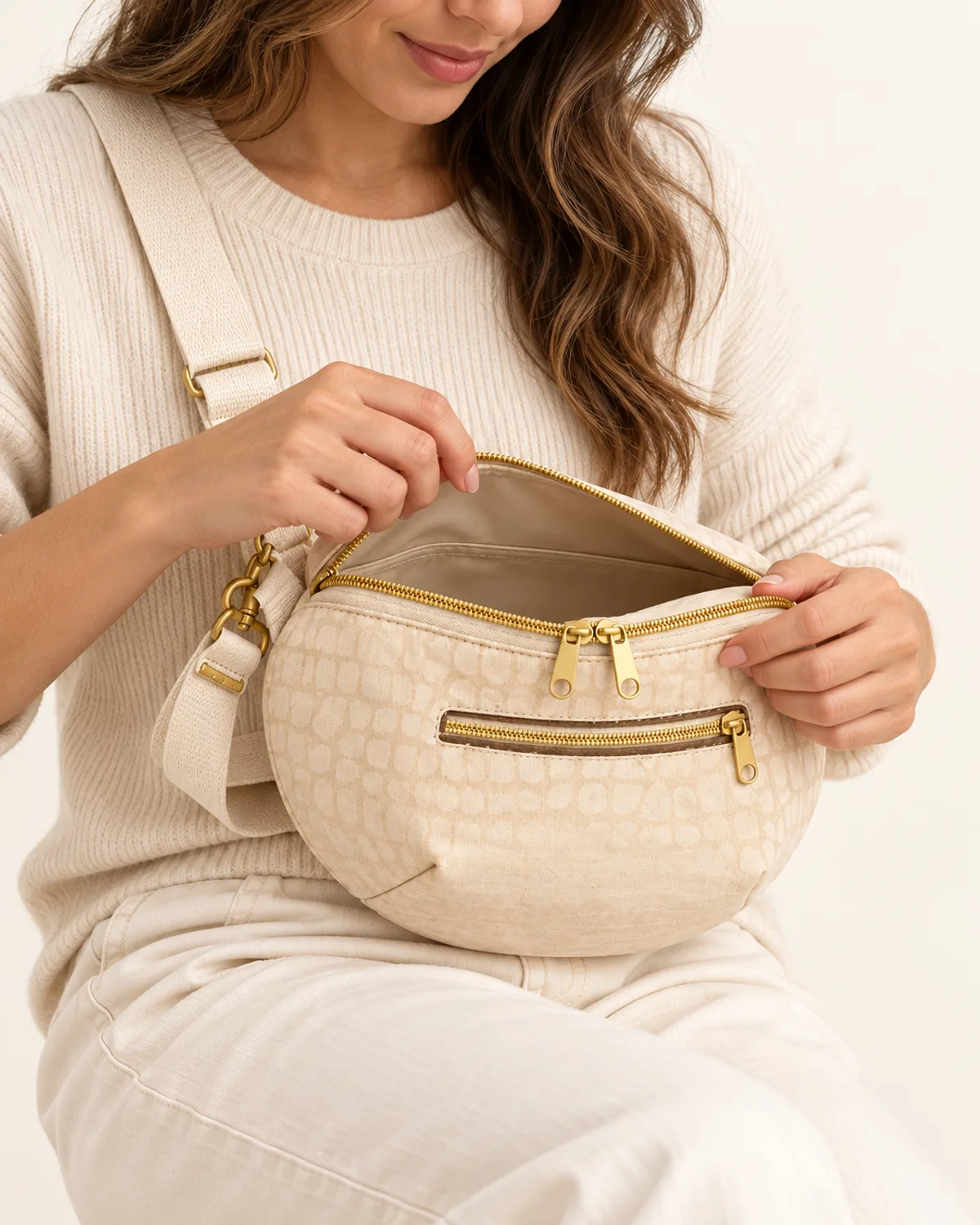 Crescent Sling Bag, alternate view in use