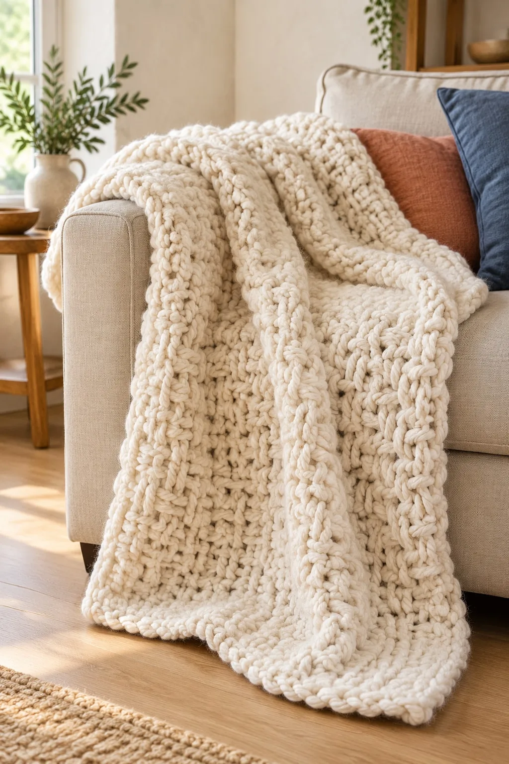 Chunky Blanket, crochet pattern